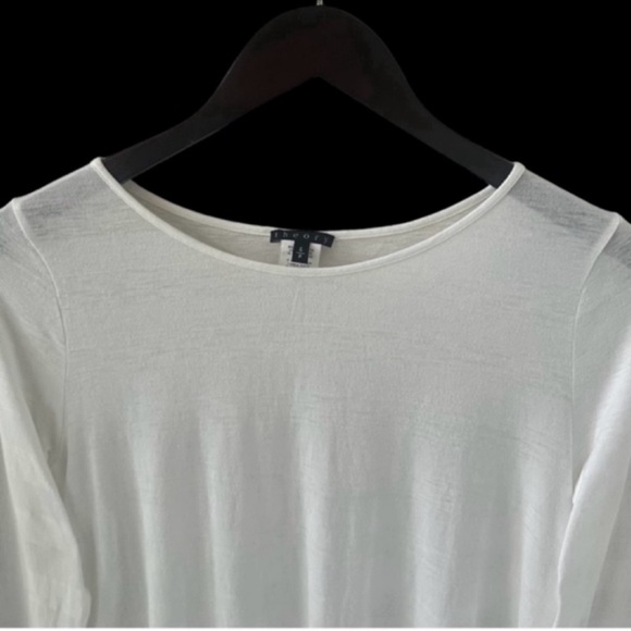 Theory White Side Snap Long Sleeve Tee Size Small - Picture 4 of 9